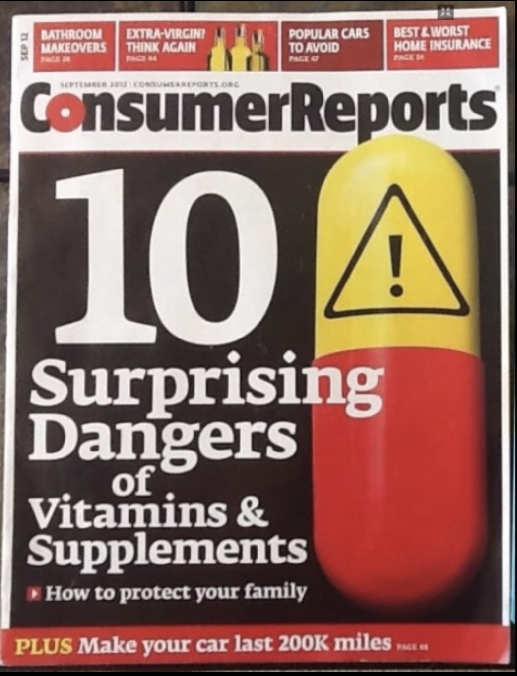 Consumer Reports - 10 Surprising dangers of Vitamins and Supplements